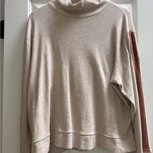 PACT ORGANIC Cream and Rust Cowl Neck Sweater